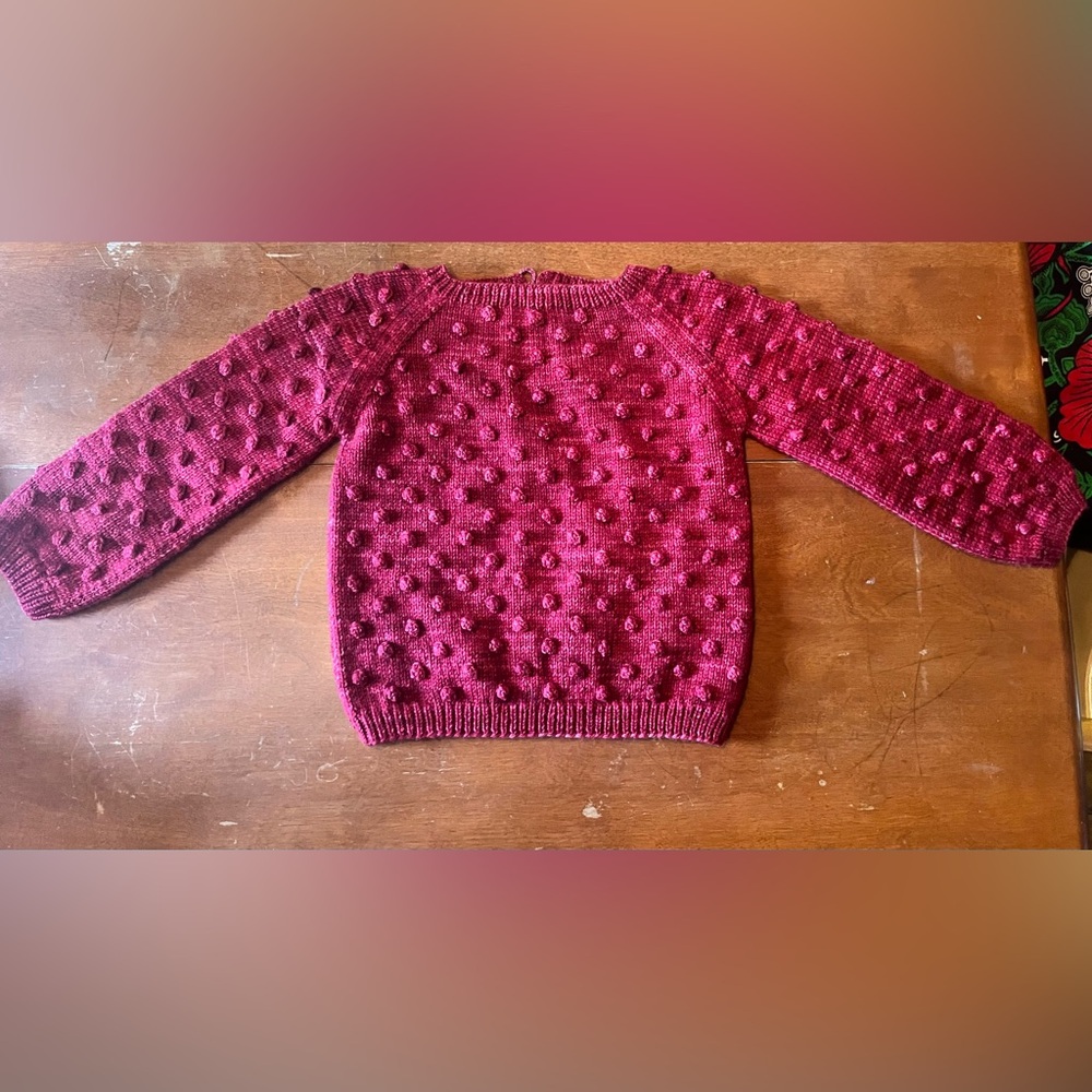 Misha & Puff popcorn sweater in berry
